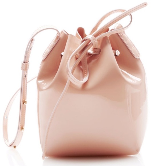 Mansur Gavriel Handbags - Mansur Gavriel Patent Mini Bucket Bag in Peach